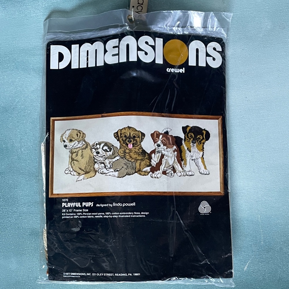 Dimensions Playful Pups Needlepoint Kit 28”x12”